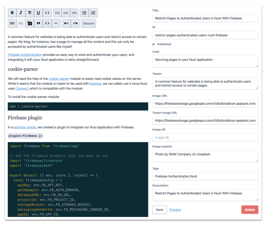 Blog form